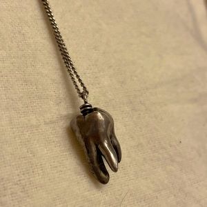 Sterling Silver Tooth Charm Necklace